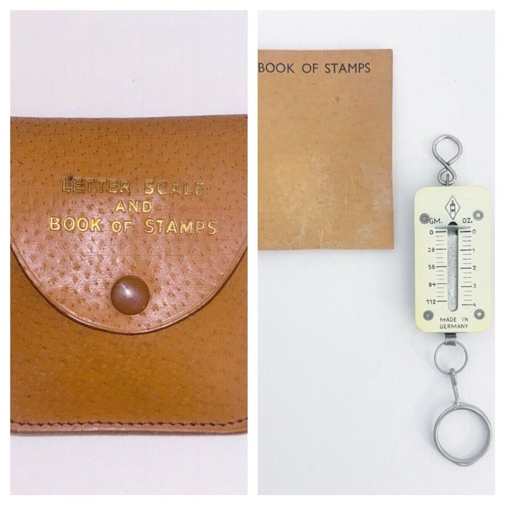 Postal Memorabilia Letter Scale In Leather Pouch Made In England
